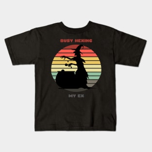 Sunset Witch / Busy Hexing My Ex Kids T-Shirt